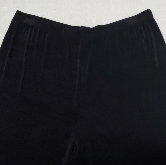Vintage 80s Softwear Mark Singer Black Slinky Crepe High Rise Palazzo Pants L - Picture 5 of 11